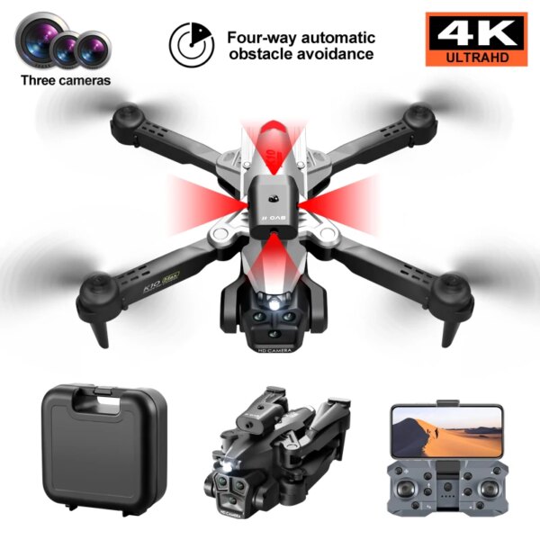 K10 Max/E88 Drone 4K Optical Flow Positioning Professional Aerial Photography High-Definition Three Camera Foldable Quadcopter