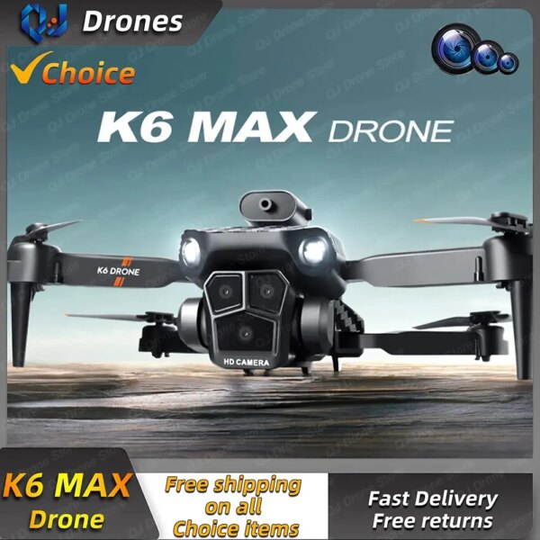 K6 MAX Triple-Camera Drone 4K HD Optical Flow Positioning 360° Obstacle Avoidance Foldable Quadcopter Wifi FPV RC Toys Dron