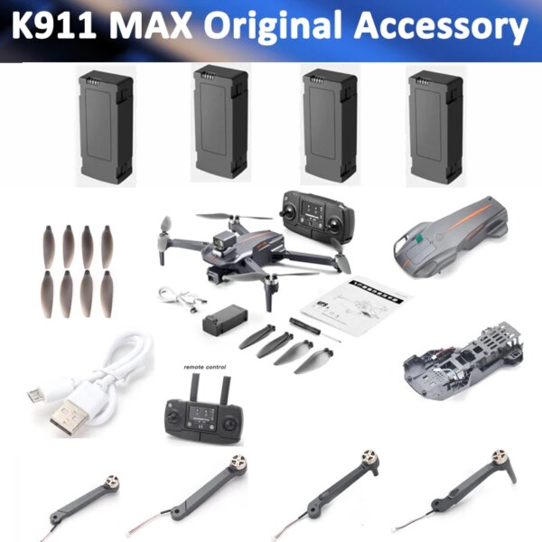 K911 MAX Professional Drone GPS 8K Quadcopter Original Accessory Propeller Conrtoller Battery Charger Motor Arm Body Shell Parts