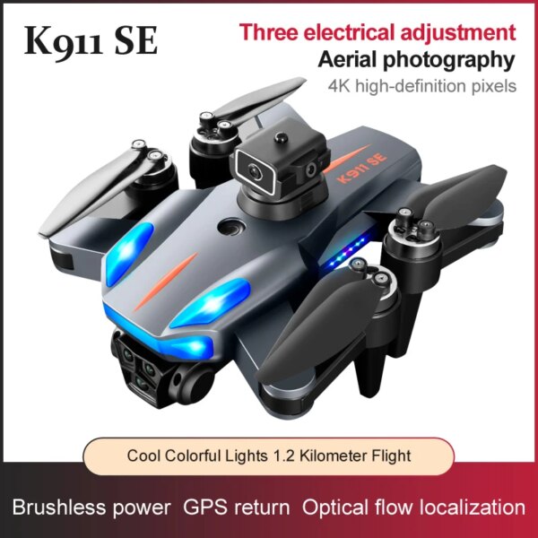 K911se Mini Drone 4k Professional Obstacle Avoidance 4k dual HD camera wifi brushless motor Foldable quadcopter gift