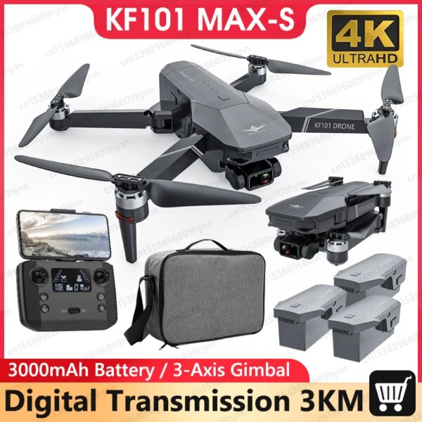 KF101 MAX-S Drone 4K Professional Brushless Motor 3-Axis Gimbal 5G WIFI GPS Dron FPV Quadcopter 3KM RC Flight Aerial Photography