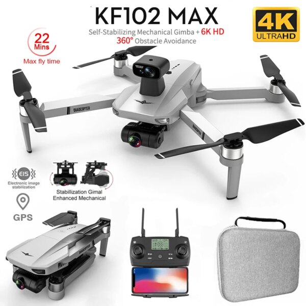 KF102 / KF102Max GPS Drone 4K Profesional 2-Axis Gimbal with HD Camera 5G WiFi Brushless Motor RC Quadcopter VS KF106MAX Dron