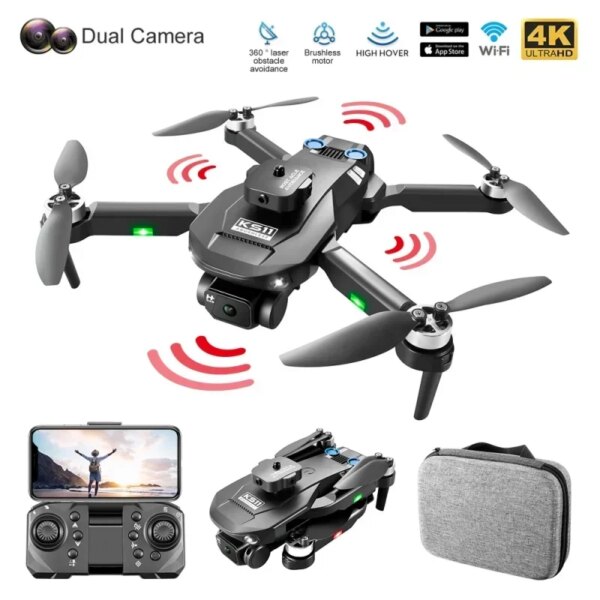 KS11 Mini Drone Quadcopter Endurance 5000M 8K Professional Dual Camera Obstacle Avoidance Optical Flow Positioning Dron