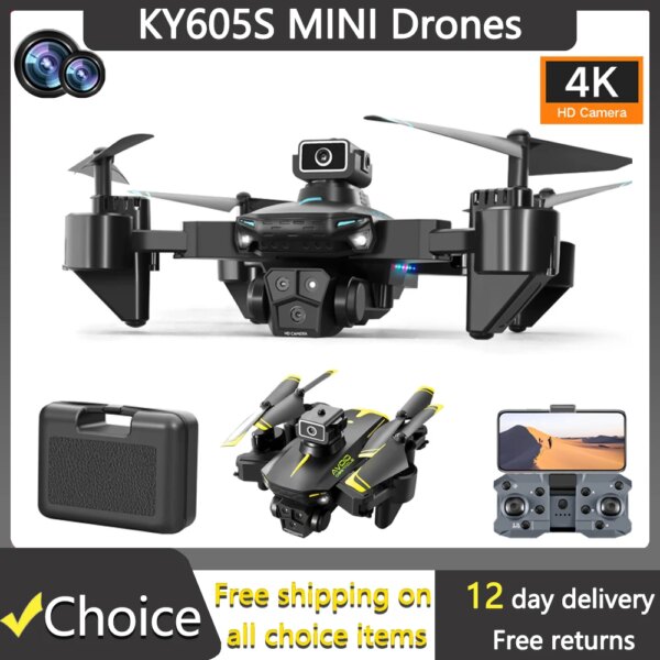 KY605S 4K Drone with Camera Optical Flow RC Professional Drone Mini Drone with Flash Quadcopter Obstacle Avoidance Drone