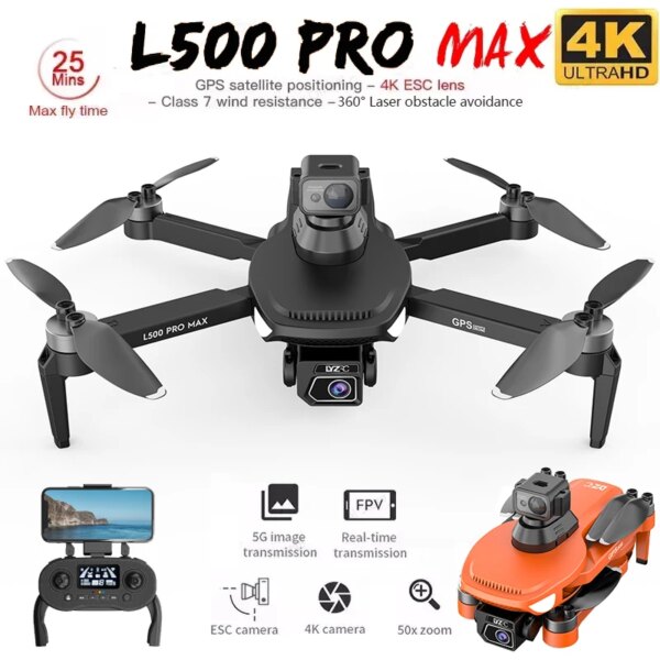 L500 PRO SE MAX Drone 4K Professional HD Dual Camera 360°Obstacle Avoidance Brushless Motor GPS 5G WIFI RC Drones FPV Quadcopter