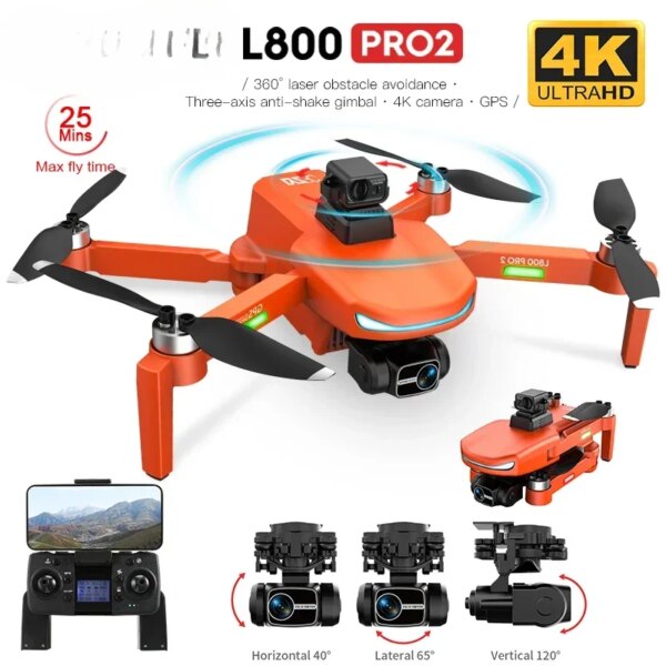 L800 Pro 2 Drone 4K Professional FPV With Camera  Obstacle Avoidance Brushless Motor RC Quadcopter 3-Axis Gimbal 5G WIFI Dron