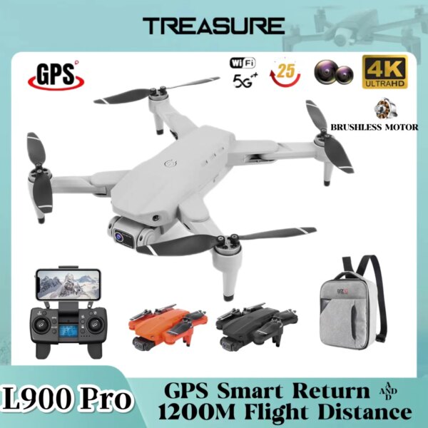 L900 PRO Drone 4K Professional 5G WIFI FPV GPS HD Camera Photography Brushless Foldable Quadcopter 1200M RC Toy Gift