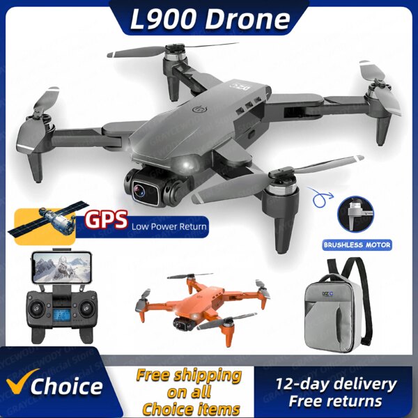 L900 PRO GPS Drone 4K HD Professional Dual Camera Aerial Stabilization Brushless Motor Foldable Quadcopter Helicopter RC 1200M