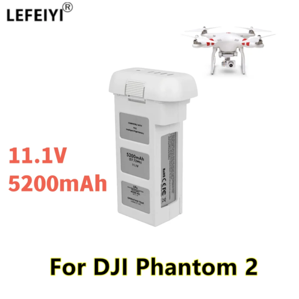 LEFEIYI 11.1V 5200mah Lipo Drone Battery for DJI Phantom 2 Quadcopter Battery 57.72Wh Spare Battery Drone Parts