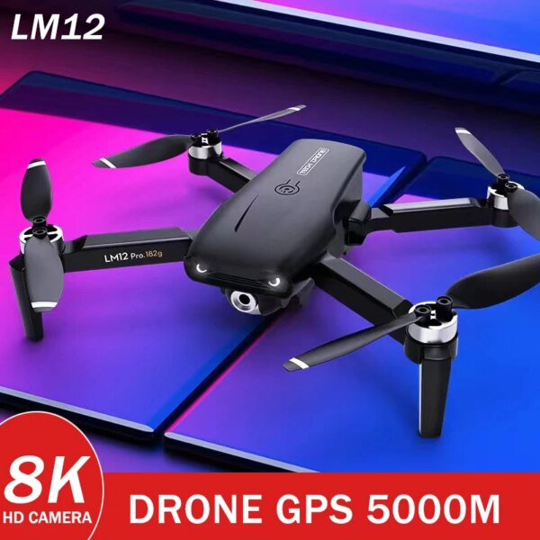 LM12 Pro Mini Drone GPS Professional Video 4K 5G Wifi FPV Dron with 8K Camera Selfie Brushless Foldable RC Quadcopter Gifts