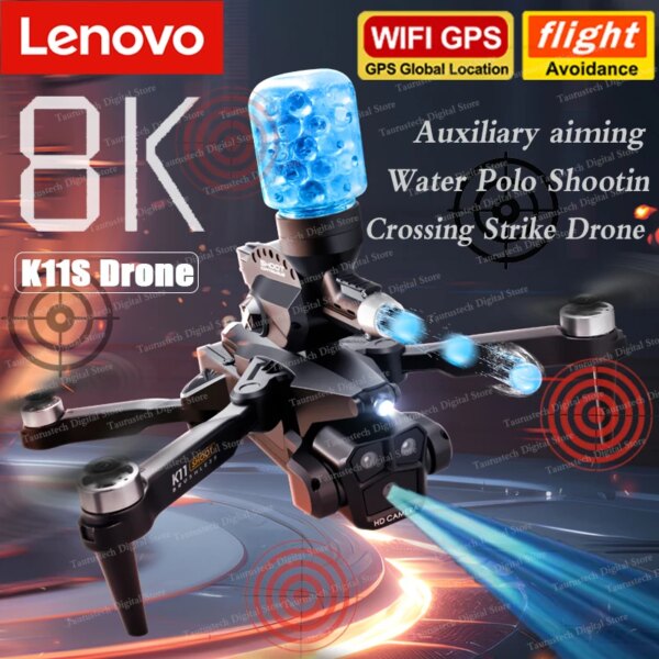 Lenovo K11SMAX Crossing Drone Brushless Motor 8K GPS Professional HD-Three Camera Aerial FPV Photography Strike Water Polo UAV