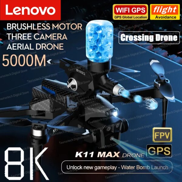 Lenovo K11sMax Drone 8K Professional Aerial Photography HD Three-Cameras Brushless Motor Obstacle Avoidance Foldable Quadcopter