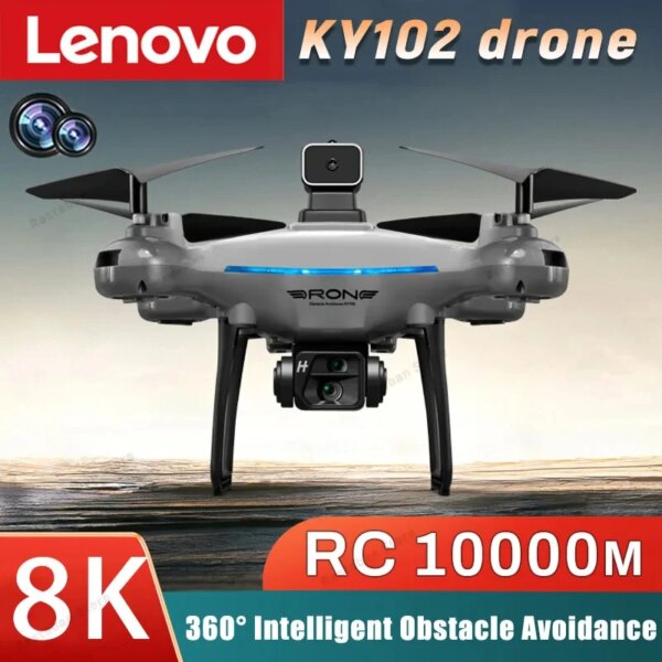 Lenovo KY102 RC Drone 4K Profesional Dual Camera Aerial Photography 360 Obstacle Avoidance Optical Flow Four Axis RC Aircraft