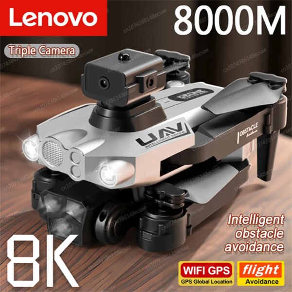 Lenovo LU200 Drone 8K Professinal With 4K Three Camera Wide Angle Optical Flow Localization 360° Obstacle Avoidance Quadcopter