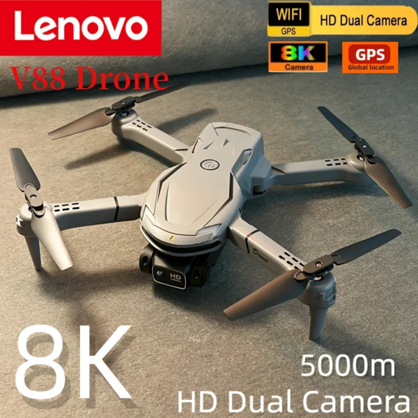 Lenovo V88 Drone 5G Professional 8K GPS Dual Camera Obstacle Avoidance Optical Flow Positioning Brushless RC 5000M Gifts Toys