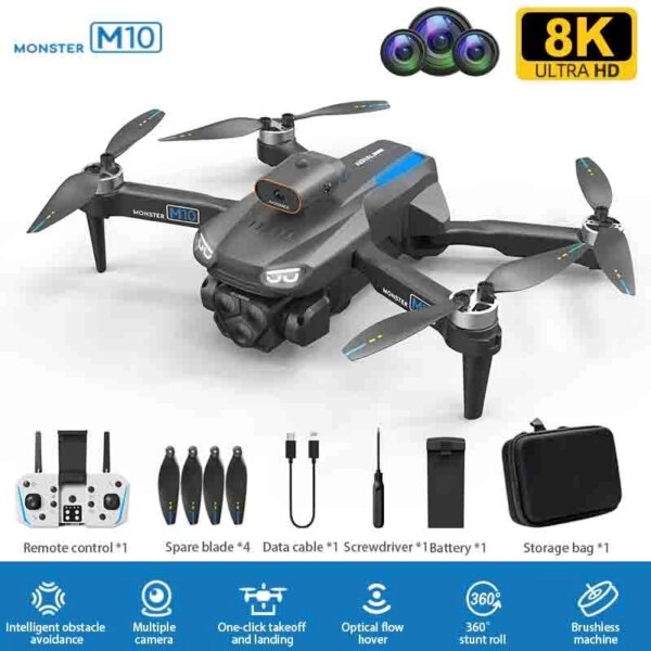 M10 Mini Drone 4k Professional HD Camera RC Quadcopter Drone 10 Km Distance Obstacle Avoidance Aerial Photography Drone 8K 5000M