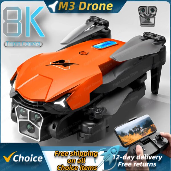 M3 8K Professional Drone DualCamera 4K Obstacle Avoidance Four Axis Folding RC Quadcopter Aerial Photography Sell Apron