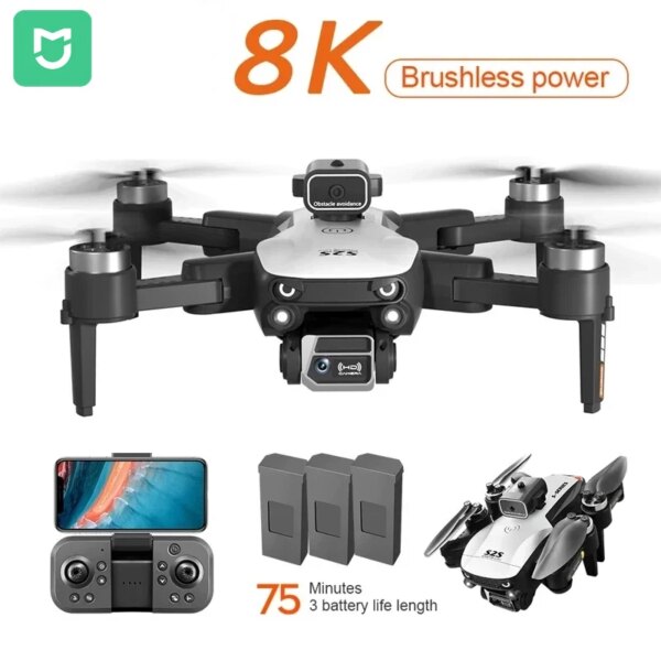 MIJIA S2S Mini Drone 4k 8K HD Camera Obstacle Avoidance Aerial Photography Brushless Motor Foldable Rc Quadcopter Kid Toy