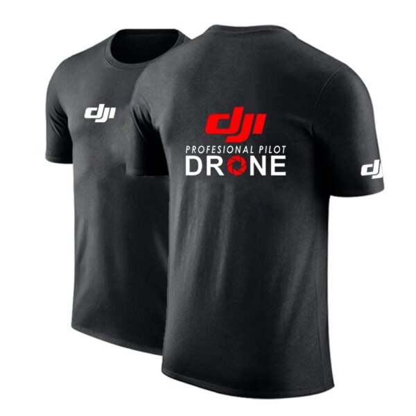 Men Summer New Dji Drone  Professional Pilot Ordinary Short Sleeve Brand Sports T-shirt Solid Color Print Casual Breathable Tops