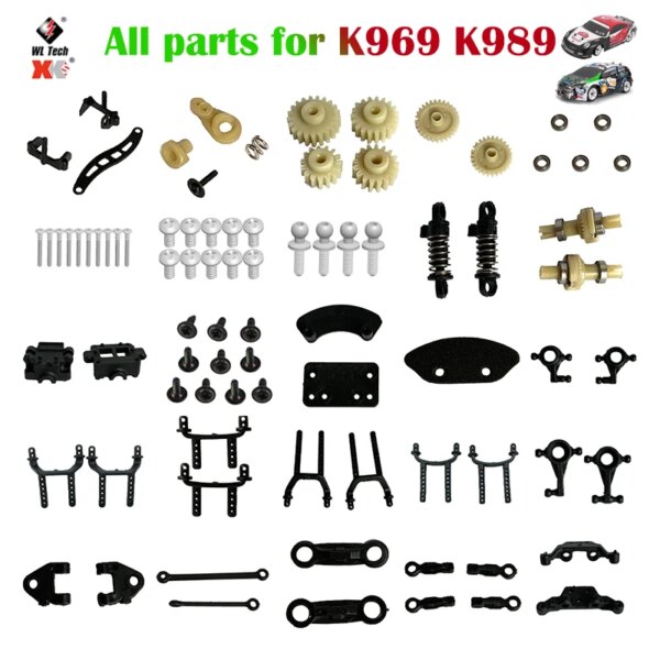 Motor Seat Gear Shaft Bearing Plate Cup Swing Arm Pull Shock Absorber Rod Ball Head Shell Parts For Wltoys K969 K989 1/28 RC Car