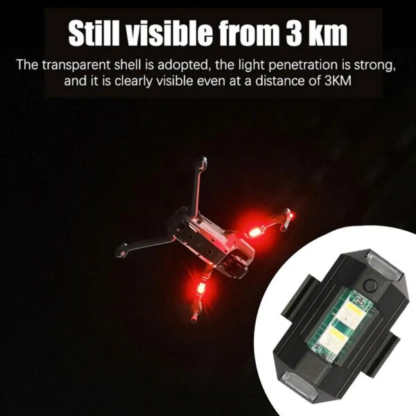 Motorcycle Lights LED Drone Strobe Light Universal Warning Flying Bike Flashing Signal Light Anti-Collision Night Mini Airc M1P4