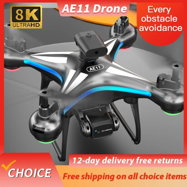 NEW AE11 Drone 2.4G Professional 8K Dual Camera One Key Return ESC Obstacle Avoidance Optical Flow Positioning Wifi FPV RC 3000M