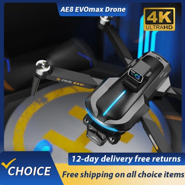 NEW AE8 EVO Drone 5G Professional Obstacle Avoidance 8K HD Dual Camera GPS Brushless Altitude Stabilizer 8000M