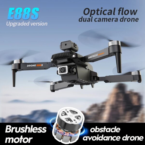 NEW E88S Brushless Motor Drone Professional Aerial Photography Aircraft 4K HD HDR Dual Camera Automatic Obstacle Avoidance Drone