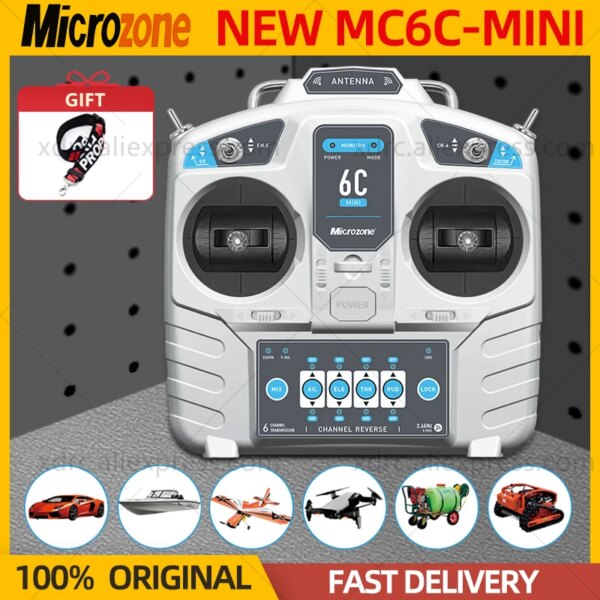 NEW MicroZone MC6C MINI 2.4G 6CH Controller Transmitter Receiver Radio MC6-C For RC Airplane Drone Quadcopter Car Boat