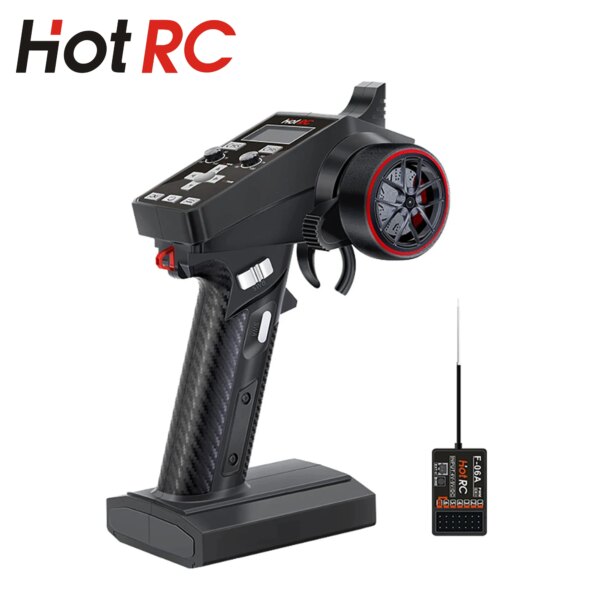 NEWEST HOTRC CT-6A 2.4GHz 6CH 6 Channels One-handed Control Radio Transmitter Remote Controller For RC Toy Car Boat Drone Parts