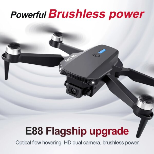 New 2023 E88 EVO Upgrade UAV More Powerful Brushless Motor 4K Professional HD Camera  Our Motors are More Durable than Others