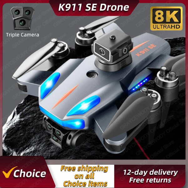 New 2023 K911 SE GPS Drone 8K Professional Obstacle Avoidance 4K DualHD Camera 5G Brushless Motor Foldable Quadcopter Gifts Toys