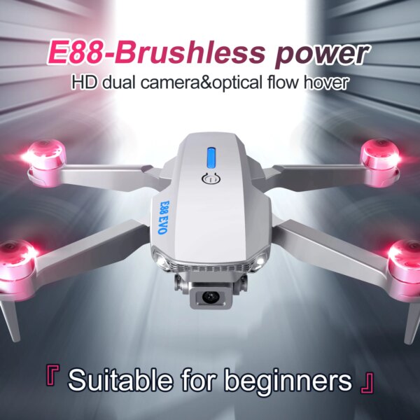 New 2024 E88 EVO Upgrade UAV More Powerful Brushless Motor 4K Professional HD Camera  Our Motors are More Durable than Others