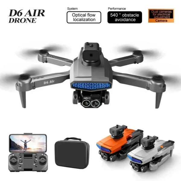 New D6 Drone Dual Camera 8K HD Aerial Photography Optical Five-way GPS Obstacle Avoidance Professional Quadcopter 5000M Toys