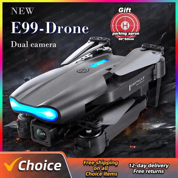 New E99 K3 Mini Drone 4K Professional Dual HD Camera Three Sided Obstacle Avoidance WiFi FPV Foldable Quadcopter Kids Toys