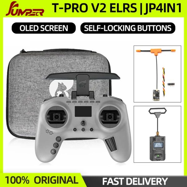 New Jumper T-Pro TPRO V2 Internal ELRS 2.4G 1000mW ExpressLRS Remote Radio Controller OLED Screen Self-locking For Drone