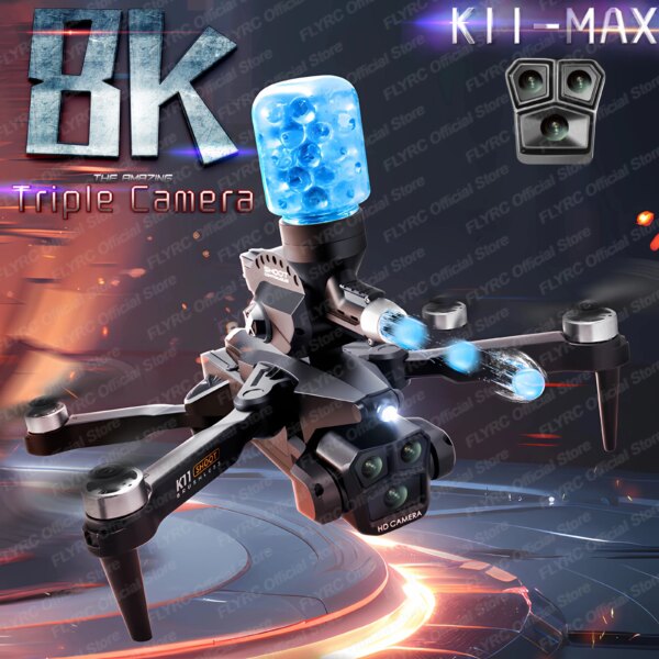 New K11 Max Brushless Motor Mini Drone 8K Professinal 4K Three Camera Wide Angle Localization Obstacle Avoidance RC Quadcopter