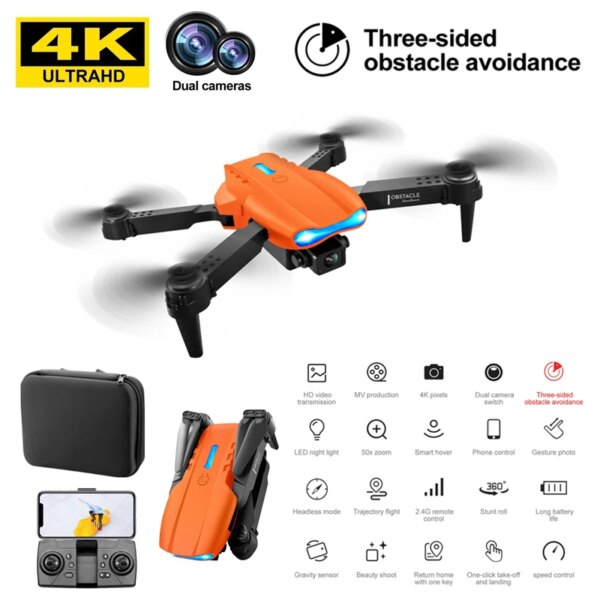 New K3 Drone 4K Professional Dual HD Camera WiFi FPV Three-ways obstacle avoidance Rc Quadcopter Dron Rc Helicopter Boys Toys