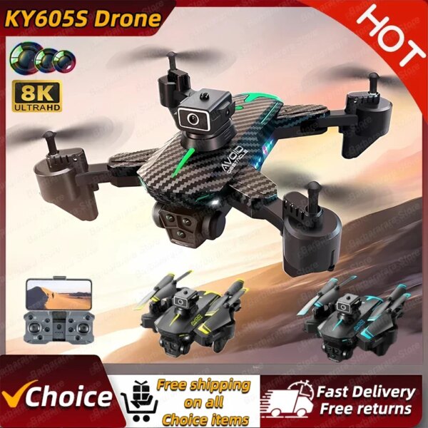 New KY605S Mini Drone 4K HD Dual Camera Professional Obstacle Avoidance Optical Flow Position Aerial Photography RC Drone