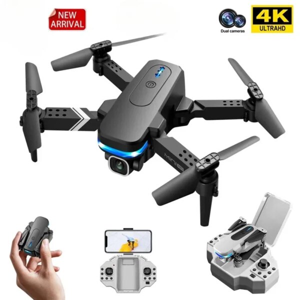 New KY910 Mini Drone with Dual Camera 4K HD Wide Angle Wifi FPV Professional Foldable RC Helicopter Quadcopter Toys Gift