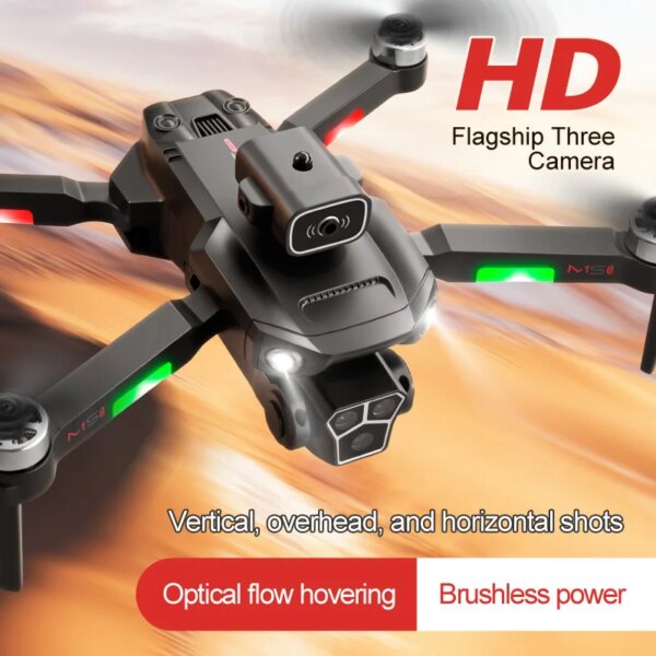 New M1S Drone 8k Professional Triple HD Camera Obstacle Avoidance Aerial Photography Brushless Motor Foldable RC Quadcopter Toy