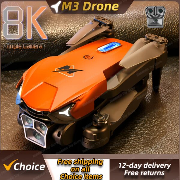 New M3 Drone 8K Professional Dual Camera 4K ESC WIFI FPV Obstacle Avoidance Four Axis Folding RC Aerial Photography Sell Apron