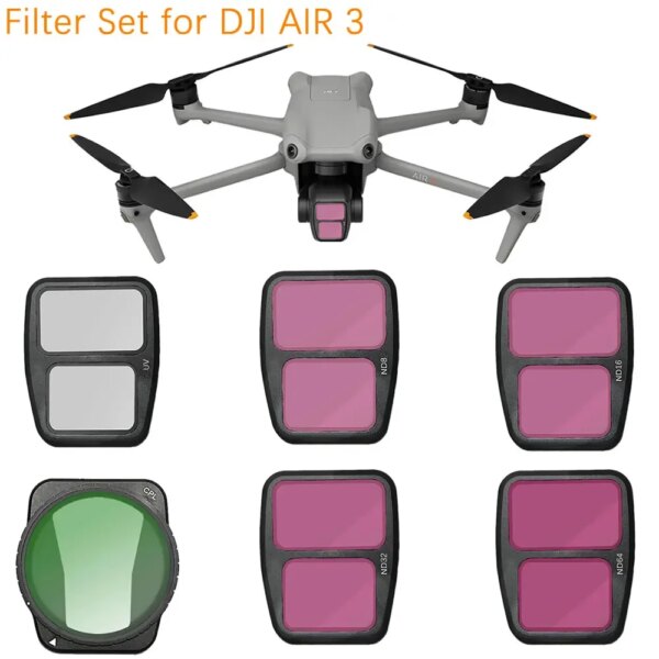 New ND Filters Set for DJI AIR 3 Aluminum Alloy Filter UV/CPL/ND8/ND16/Polarizer Camera Lens Filters Optical Glass Accessory