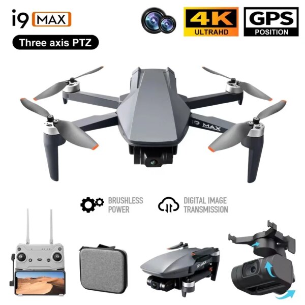 New Only 236g i9 MAX With 3-Axis Gimbal Professional 4K Camera GPS 3KM Control Distance RC Drone Quadcopter VS Faith DJI Mini SE