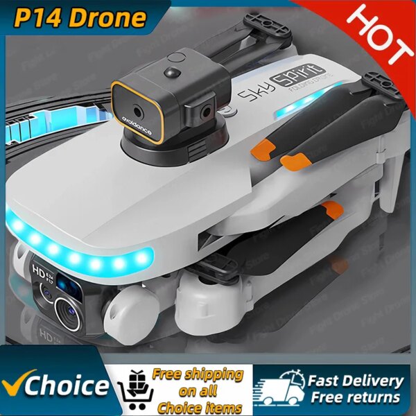 New P14 Mini Drone 4k Profesional 8K HD Camera Obstacle Avoidance Aerial Photography Optical flow Foldable Quadcopter Gifts Toys