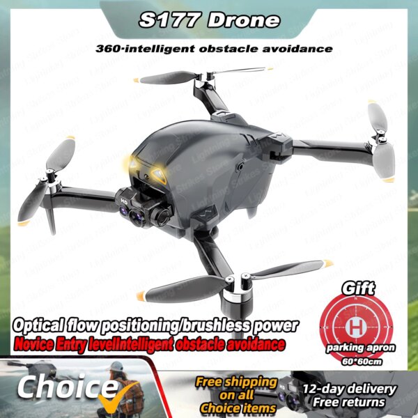 New S117 Mini 4K Professional HD Dual Camera Brushless Obstacle Avoidance Optical Flow Position Aerial Photography RC Drone