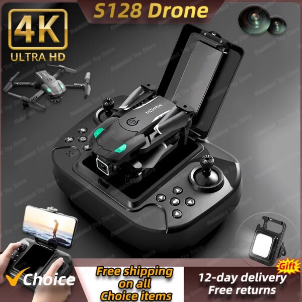 New S128 Mini 4K Drone HD Camera Professional Three Obstacle Avoidance Air Pressure Fixed Height Foldable Quadcopter sell Apron