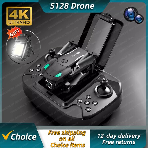 New S128 Mini Drone 4K Professional HD Camera Three Obstacle Avoidance Air Pressure Fixed Height Foldable Quadcopter sell Apron