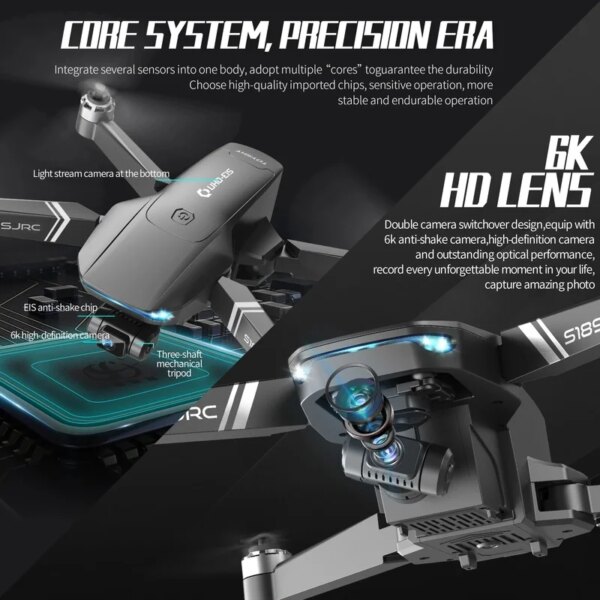 New S189 PRO RC Drone Professional GPS 5G WIFI 3 Axis Gimbal With 6K HD Camera FPV RC Foldable Brushless Quadcopter RC Dron Toys