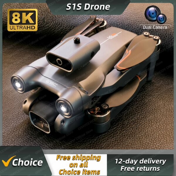 New S1S Mini Drone 4k Profesional 8K HD Camera Obstacle Avoidance Aerial Photography Brushless Foldable Quadcopter Dron Toys